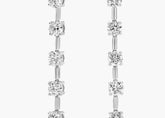 Twilight Gleam Lab Grown Round Diamond Line Drop Earrings